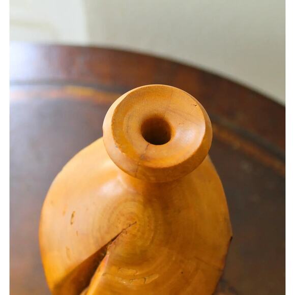 Vintage Maple Live Edge Bud Vase Brutalist Signed Dated Numbered by Artist Cabin - Picture 4 of 6